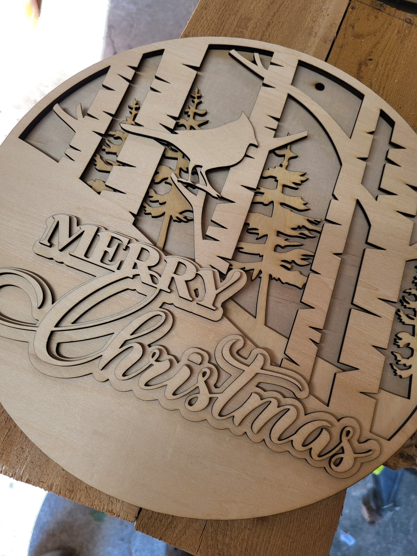 Round Laser Cut Sign Kits - Winter, Christmas, Hockey, Football