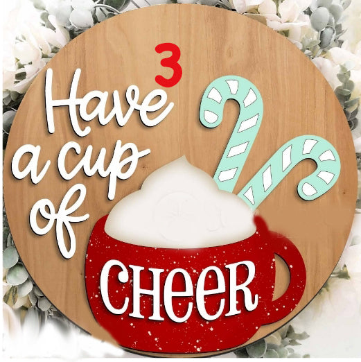 Round Laser Cut Sign Kits - Winter, Christmas, Hockey, Football