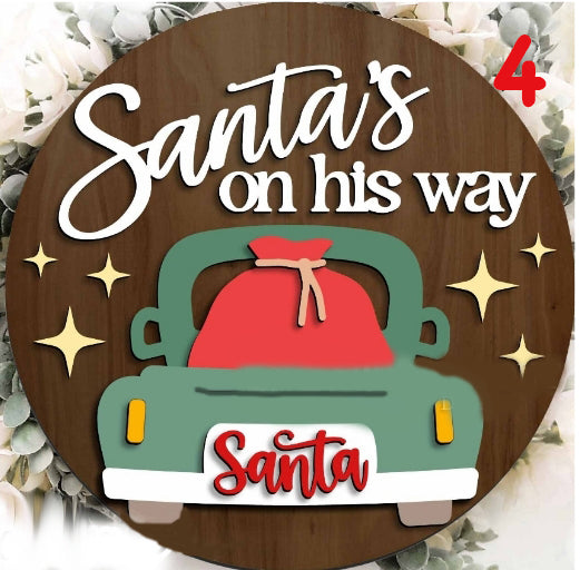 Round Laser Cut Sign Kits - Winter, Christmas, Hockey, Football