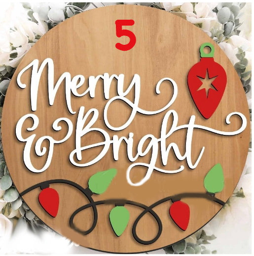 Round Laser Cut Sign Kits - Winter, Christmas, Hockey, Football