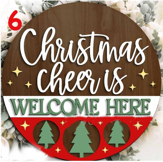 Round Laser Cut Sign Kits - Winter, Christmas, Hockey, Football