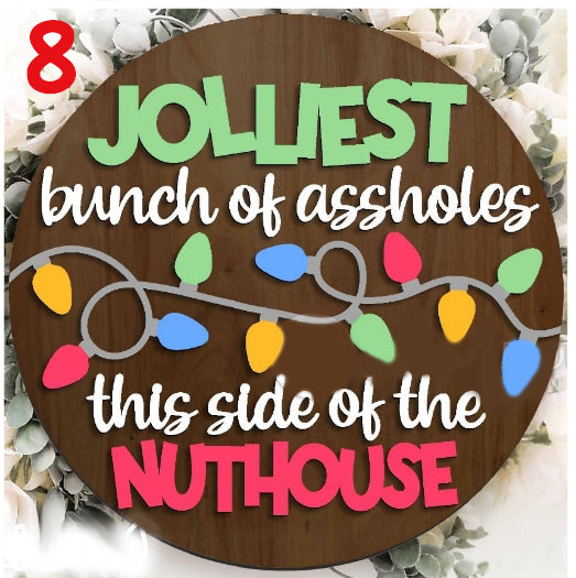 Round Laser Cut Sign Kits - Winter, Christmas, Hockey, Football