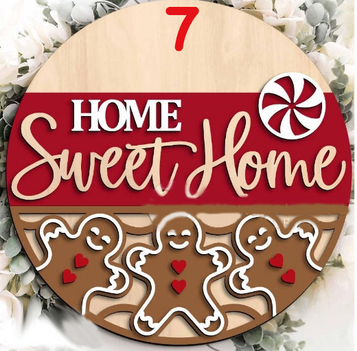 Round Laser Cut Sign Kits - Winter, Christmas, Hockey, Football