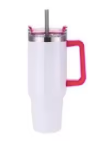Tumblers - 40oz Sublimation Stanley Style Tumblers with Coloured Handles
