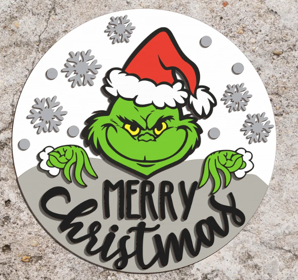 Round Laser Cut Sign Kits - Winter, Christmas, Hockey, Football