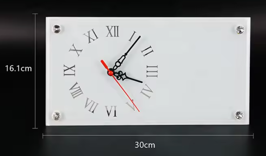 Clock - Rectangular Glass Sublimation