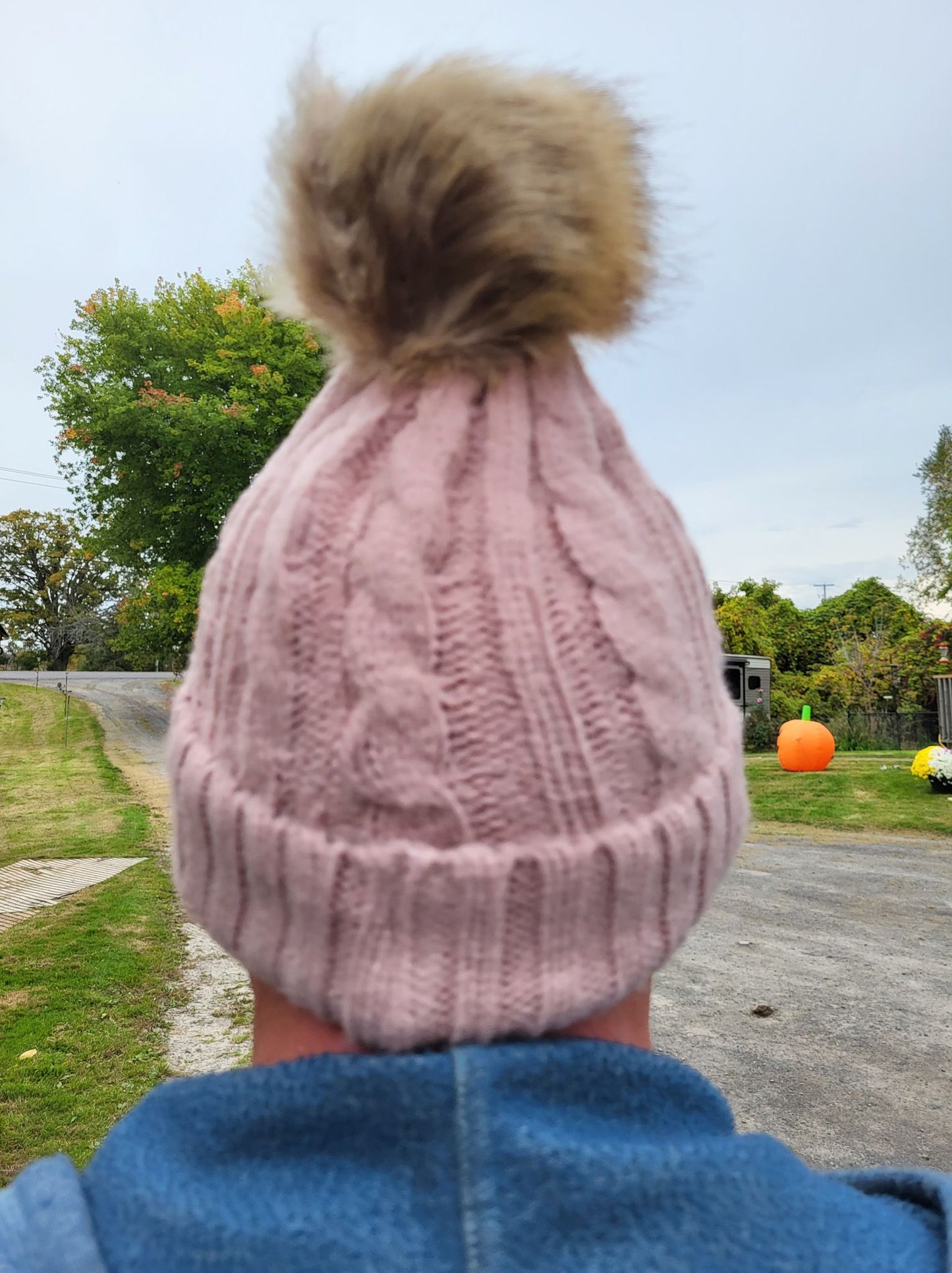 Hats - Knitted Winter Pom Pom Toques with Patch