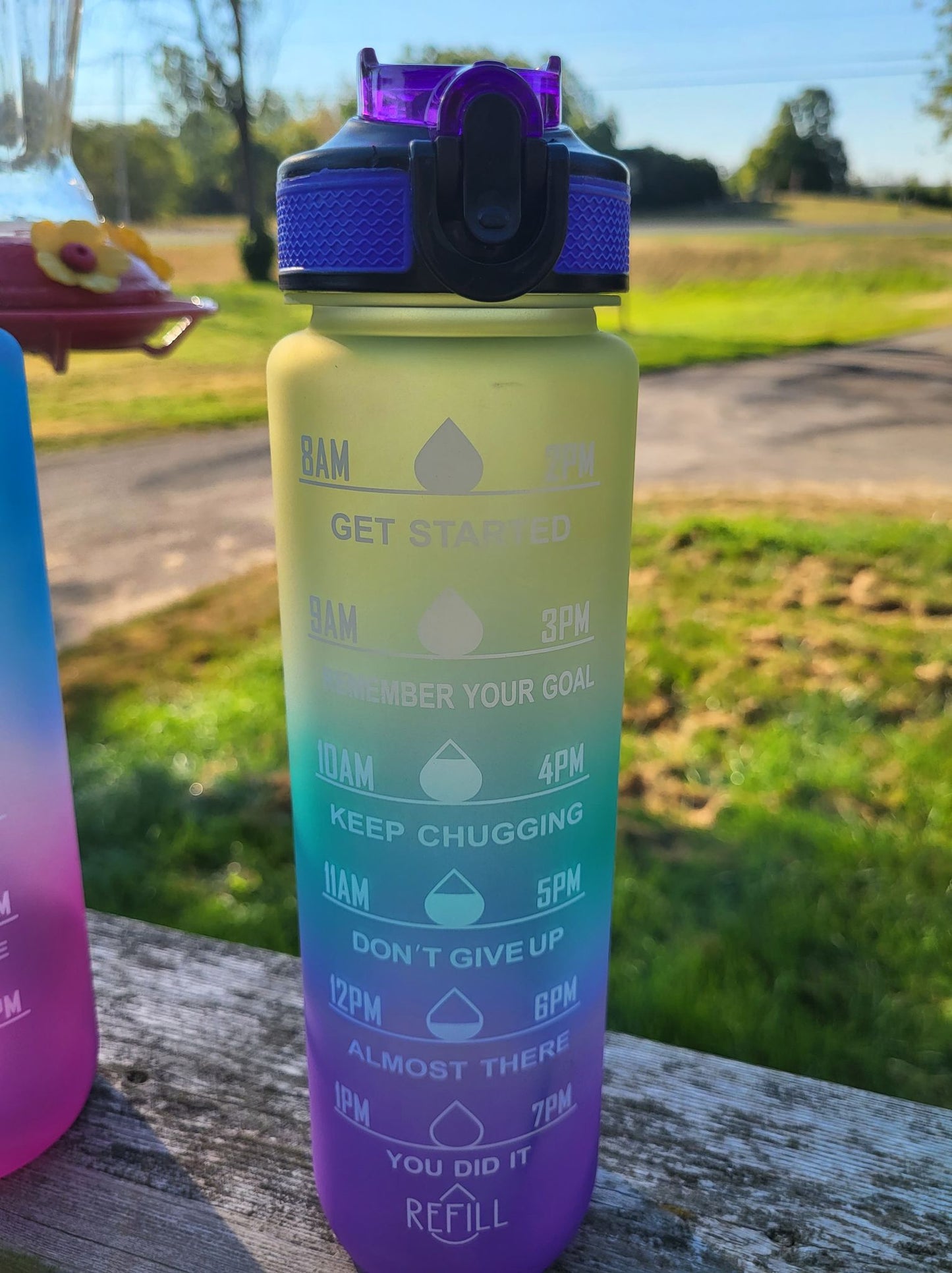 Water Bottles - 1L Gradient Motivational Plastic
