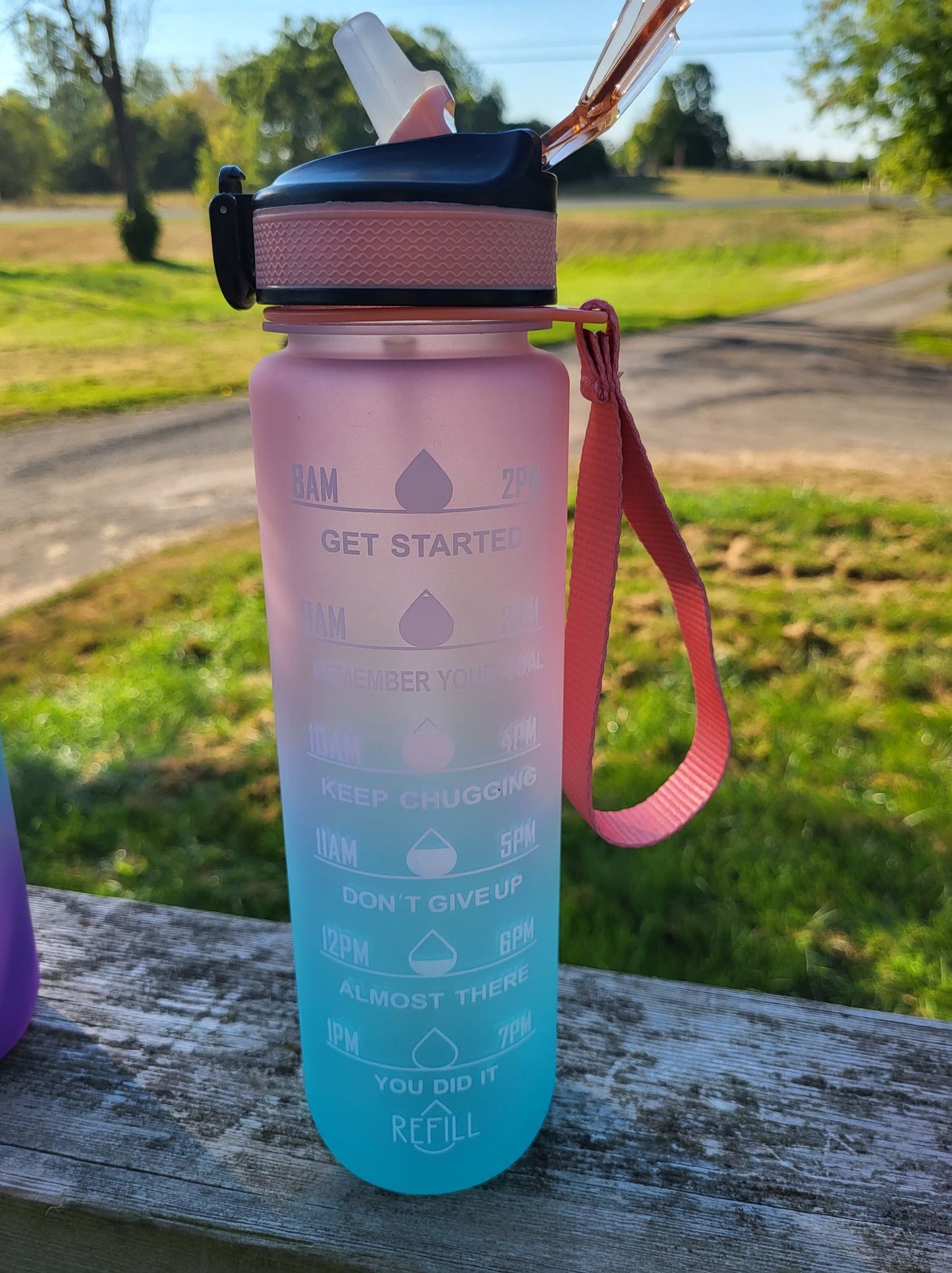 Water Bottles - 1L Gradient Motivational Plastic