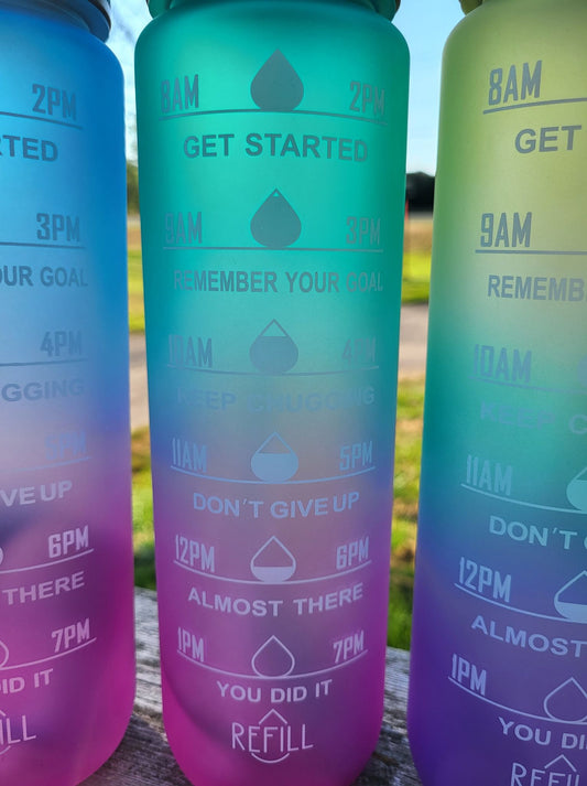 Water Bottles - 1L Gradient Motivational Plastic