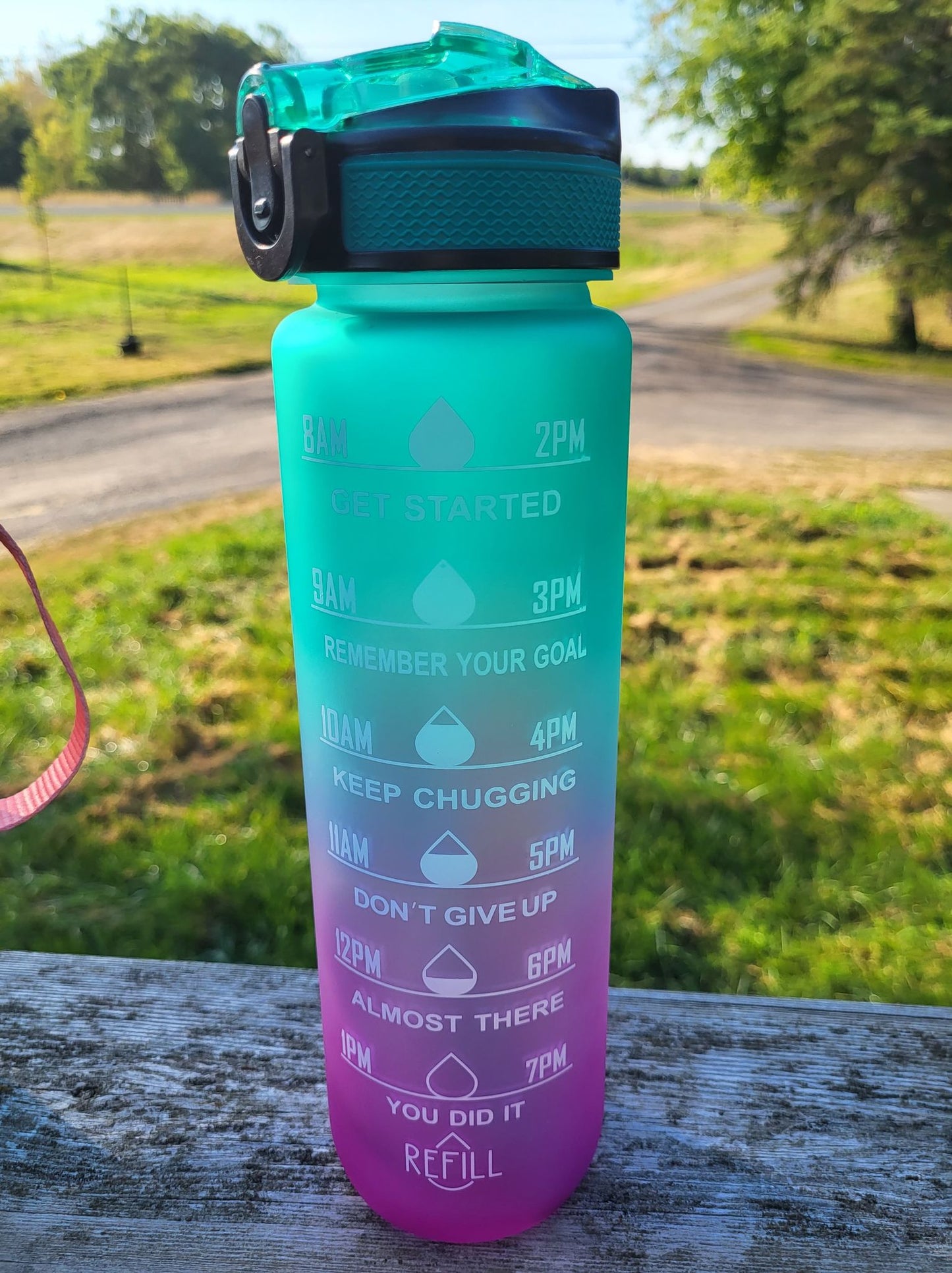 Water Bottles - 1L Gradient Motivational Plastic