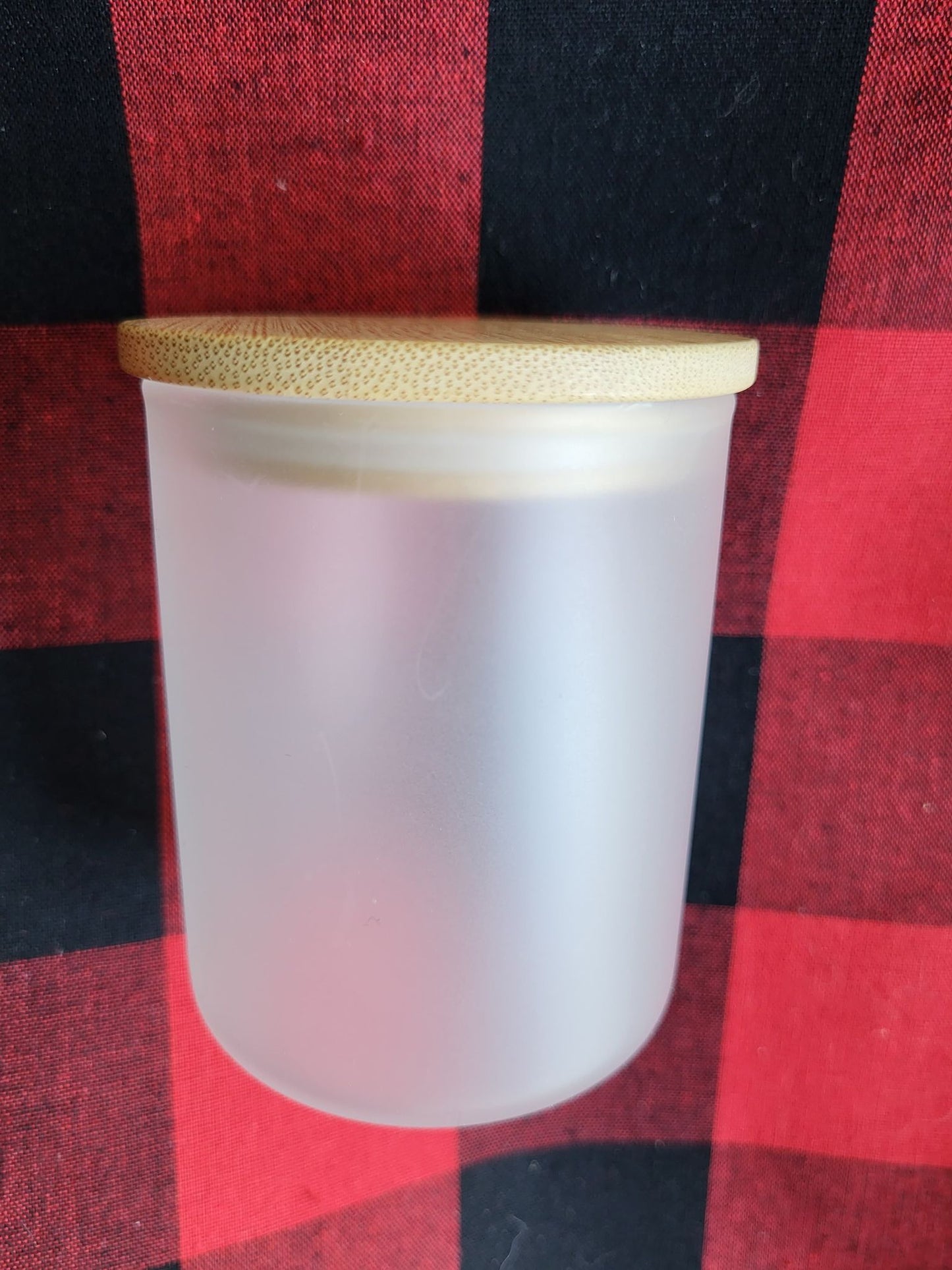 Jars with Bamboo Lids - Frosted Glass Sublimation - 9oz