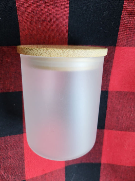 Jars with Bamboo Lids - Frosted Glass Sublimation - 9oz