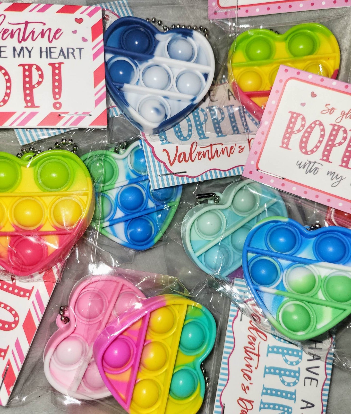 Pop-It Valentines Keychains