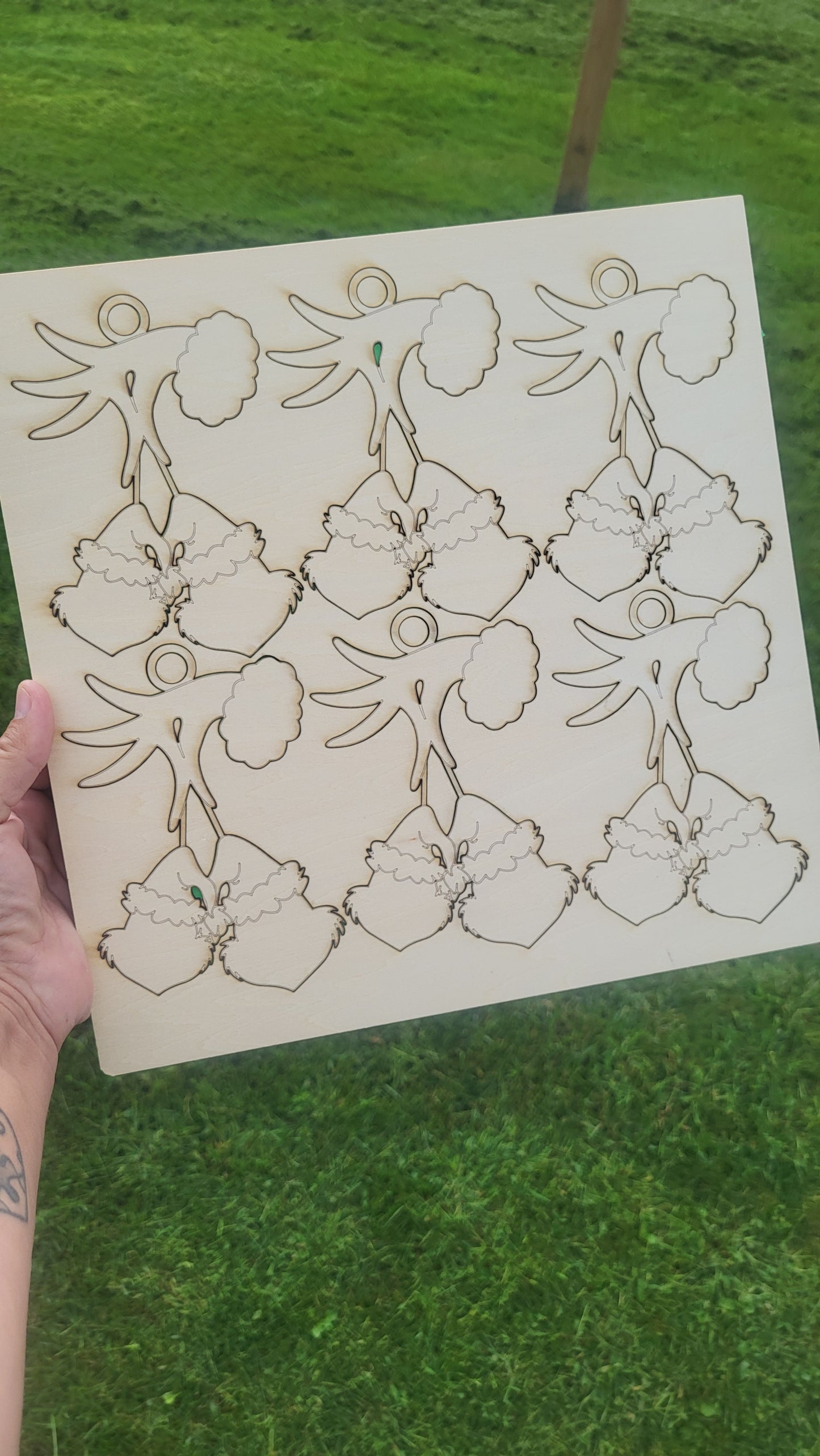 Christmas Ornament Wood Cut Sheets - Grinch-Style Design 1 & 2