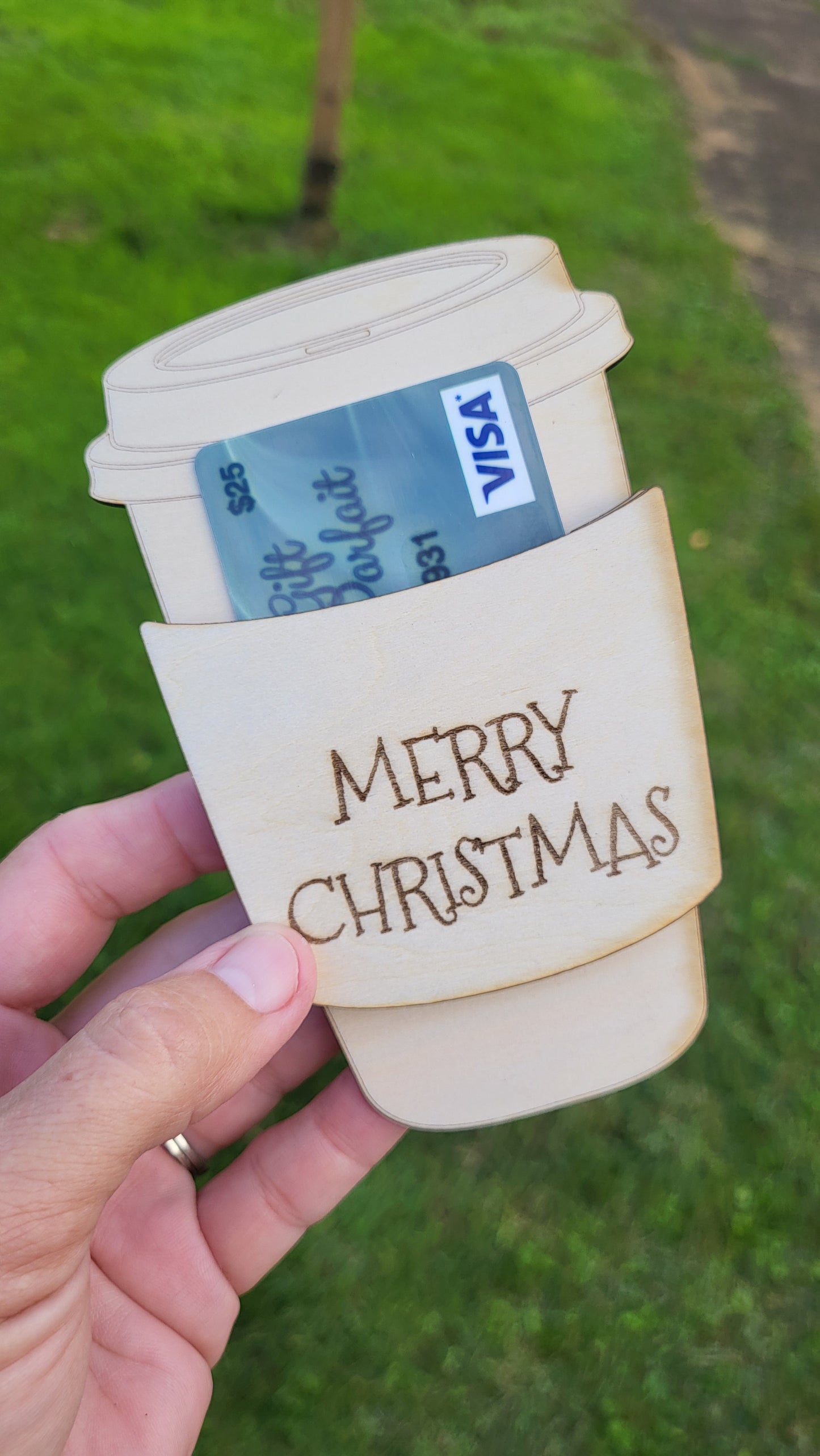 Coffee Cup Gift Card Holders - Wood Laser Cut Sheet