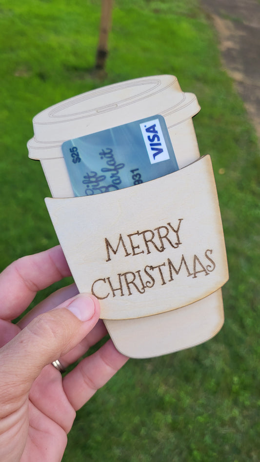 Coffee Cup Gift Card Holders - Wood Laser Cut Sheet