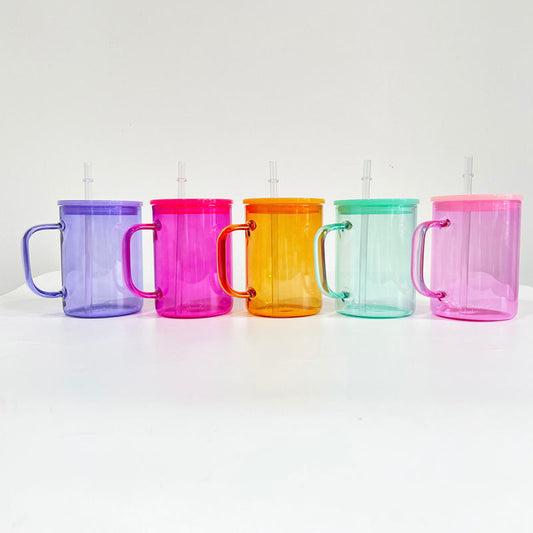 Mugs - Glass 17oz Sublimation with Lids - PRESALE