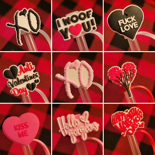 Straw Toppers - Silicone Valentine's Day