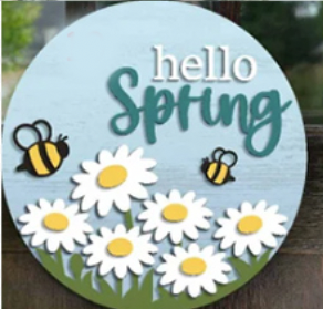 Round Laser Cut Sign Kits - Spring