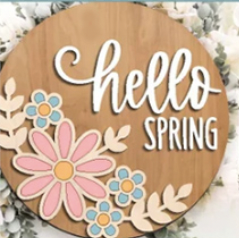 Round Laser Cut Sign Kits - Spring