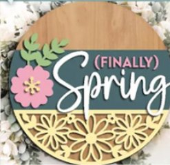 Round Laser Cut Sign Kits - Spring