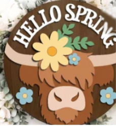 Round Laser Cut Sign Kits - Spring