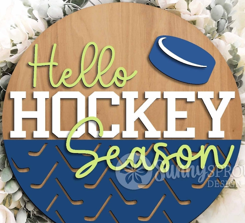 Round Laser Cut Sign Kits - Winter, Christmas, Hockey, Football