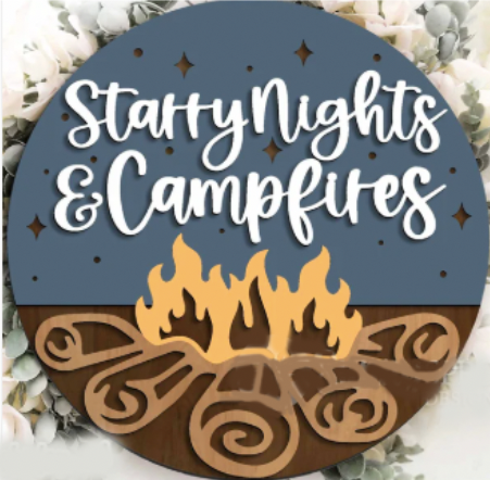 Round Laser Cut Sign Kits - Camping & Fishing