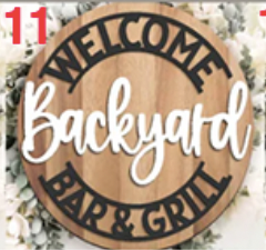 Round Laser Cut Sign Kits - Backyard, Cottage, Lake, Drinks, BBQ & Fishing