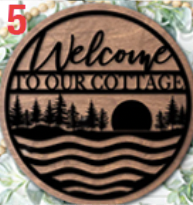 Round Laser Cut Sign Kits - Backyard, Cottage, Lake, Drinks, BBQ & Fishing