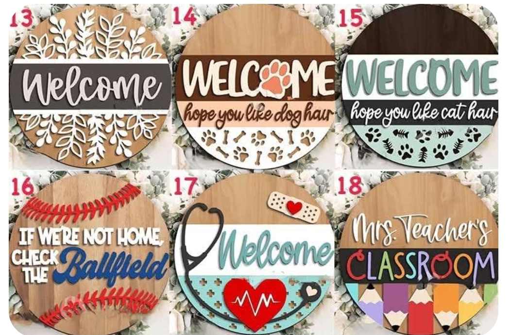 Round Laser Cut Sign Kits - Summer / Pet / Personalized