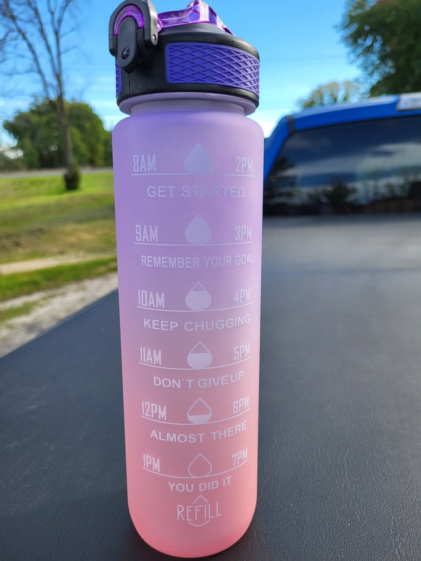 Water Bottles - 1L Gradient Motivational Plastic