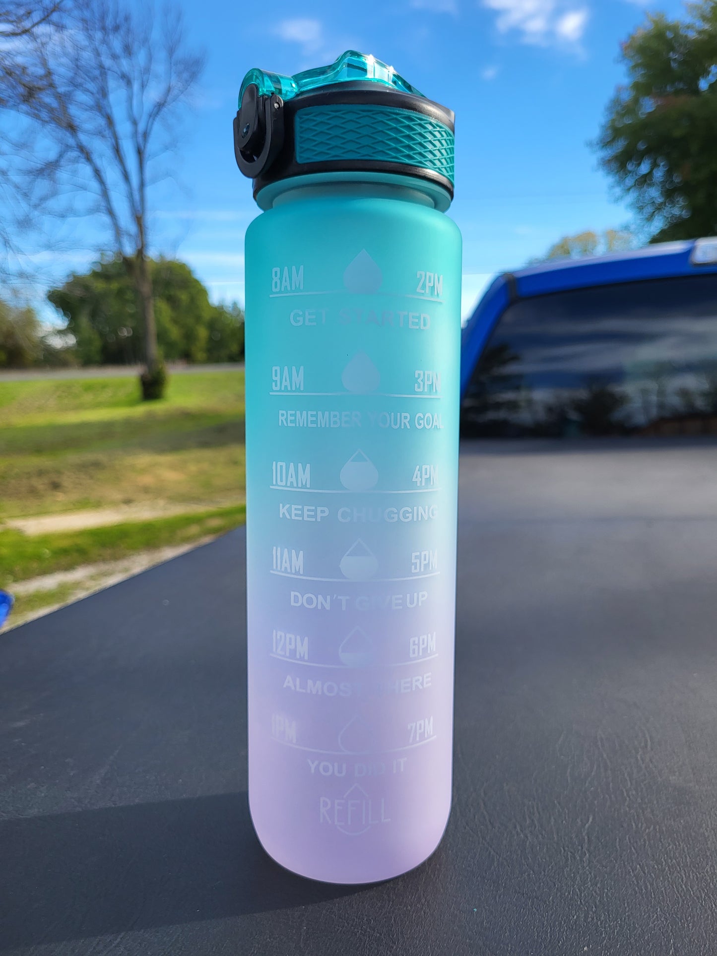 Water Bottles - 1L Gradient Motivational Plastic