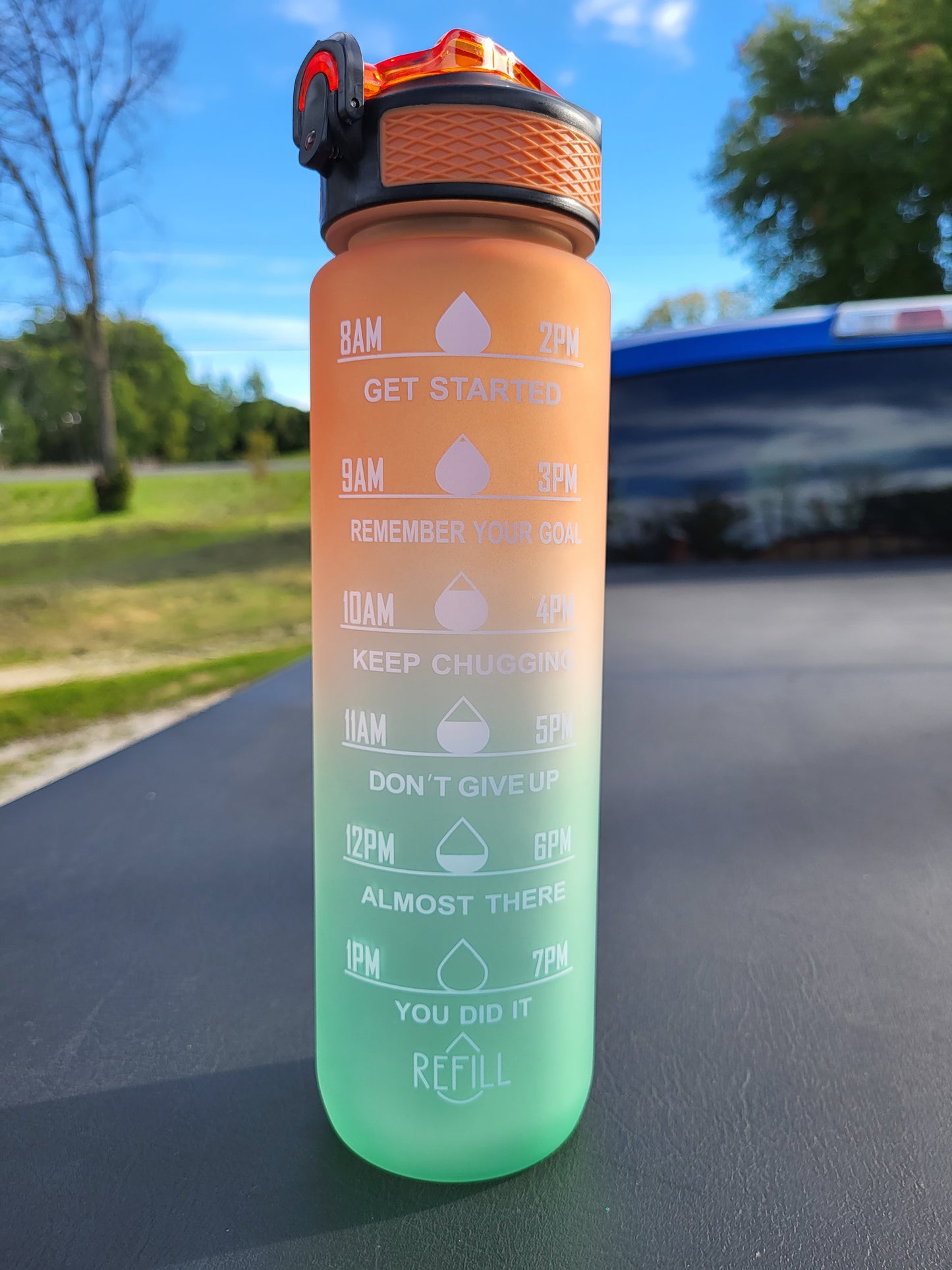 Water Bottles - 1L Gradient Motivational Plastic