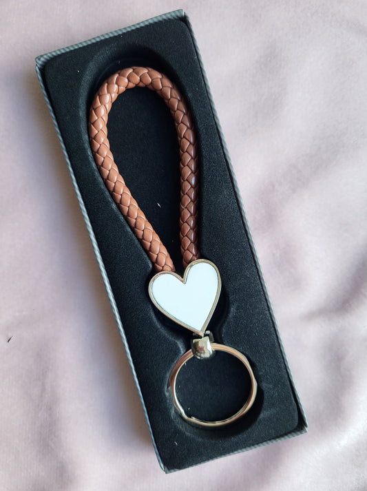 Keychain - Braided Sublimation Heart